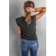 Gray But First Coffee Graphic Cap Sleeve Tee Gray But First Coffee Graphic Cap Sleeve Tee