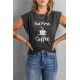 Gray But First Coffee Graphic Cap Sleeve Tee Gray But First Coffee Graphic Cap Sleeve Tee