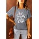 Gray Casual Letter Bunny Print Short Sleeve T Shirt Gray Casual Letter Bunny Print Short Sleeve T Shirt
