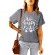Gray Casual Letter Bunny Print Short Sleeve T Shirt Gray Casual Letter Bunny Print Short Sleeve T Shirt