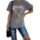 Gray ROCK AND ROLL Guitar Print Short Sleeve Graphic Tee Gray ROCK AND ROLL Guitar Print Short Sleeve Graphic Tee