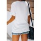 White Be Free Gesture Butterfly Print Short Sleeve Graphic Tee White Be Free Gesture Butterfly Print Short Sleeve Graphic Tee