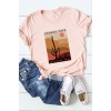 Pink JOSHUA TREE Graphic Print Short Sleeve Graphic Tee