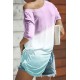 Purple Skull & Floral Print Ombre T Shirt Purple Skull & Floral Print Ombre T Shirt