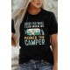 Black CAMPER Letter Car Graphic Print Short Sleeve Tee Black CAMPER Letter Car Graphic Print Short Sleeve Tee