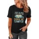 Black CAMPER Letter Car Graphic Print Short Sleeve Tee Black CAMPER Letter Car Graphic Print Short Sleeve Tee