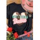 Black WESTERN Barbie Heart Shape Print Short Sleeve T Shirt Black WESTERN Barbie Heart Shape Print Short Sleeve T Shirt