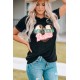 Black WESTERN Barbie Heart Shape Print Short Sleeve T Shirt Black WESTERN Barbie Heart Shape Print Short Sleeve T Shirt