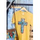 Yellow Western Cross Graphic Print Short Sleeve T Shirt Yellow Western Cross Graphic Print Short Sleeve T Shirt