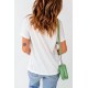 White Hello Summer Plant Heart Shape Print Short Sleeve T Shirt White Hello Summer Plant Heart Shape Print Short Sleeve T Shirt