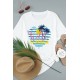 White Hello Summer Plant Heart Shape Print Short Sleeve T Shirt White Hello Summer Plant Heart Shape Print Short Sleeve T Shirt