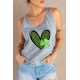 Gray Leopard Clover Heart Print Sleeveless Top Gray Leopard Clover Heart Print Sleeveless Top