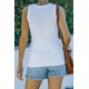 White Casual Love Letter Colorblock Tank Top White Casual Love Letter Colorblock Tank Top
