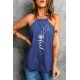 Blue Dandelion Luck Halterneck Denim Tank Top Blue Dandelion Luck Halterneck Denim Tank Top