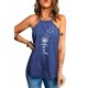 Blue Dandelion Luck Halterneck Denim Tank Top Blue Dandelion Luck Halterneck Denim Tank Top