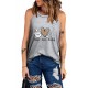 Gray Peace Love Hockey Letter Graphic Tank Top Gray Peace Love Hockey Letter Graphic Tank Top