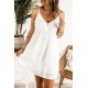 White Crochet Spaghetti Straps Mini Dress White Crochet Spaghetti Straps Mini Dress