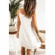 White Crochet Spaghetti Straps Mini Dress White Crochet Spaghetti Straps Mini Dress