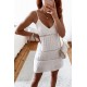 White Crochet Spaghetti Straps Mini Dress White Crochet Spaghetti Straps Mini Dress