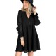 Black Lace Crochet V Neck A-line Mini Dress Black Lace Crochet V Neck A-line Mini Dress