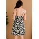 Pattern Printed Buttoned Spaghetti Strap A-line Cami Dress Pattern Printed Buttoned Spaghetti Strap A-line Cami Dress