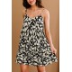 Pattern Printed Buttoned Spaghetti Strap A-line Cami Dress Pattern Printed Buttoned Spaghetti Strap A-line Cami Dress