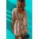 Leopard Print Cut-out Puff Sleeve Mini Dress Leopard Print Cut-out Puff Sleeve Mini Dress