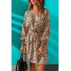Leopard Print Cut-out Puff Sleeve Mini Dress Leopard Print Cut-out Puff Sleeve Mini Dress
