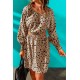 Leopard Print Cut-out Puff Sleeve Mini Dress Leopard Print Cut-out Puff Sleeve Mini Dress