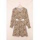 Leopard Print Cut-out Puff Sleeve Mini Dress Leopard Print Cut-out Puff Sleeve Mini Dress