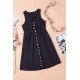 Black Buttons Sleeveless High Waist Mini Dress Black Buttons Sleeveless High Waist Mini Dress