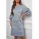 Grey Puff Sleeve Tunic Dress Grey Puff Sleeve Tunic Dress