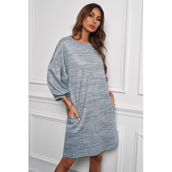 Grey Puff Sleeve Tunic Dress Grey Puff Sleeve Tunic Dress