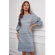 Grey Puff Sleeve Tunic Dress Grey Puff Sleeve Tunic Dress