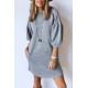 Grey Puff Sleeve Tunic Dress Grey Puff Sleeve Tunic Dress