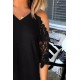 Black Black Lace Splicing Cold Shoulder Mini Dress Black Black Lace Splicing Cold Shoulder Mini Dress