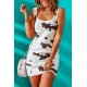 Cow Print Slim Fit Square Neck Knitted Mini Dress Cow Print Slim Fit Square Neck Knitted Mini Dress