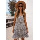 Leopard Spaghetti Straps Ruffle Mini Dress Leopard Spaghetti Straps Ruffle Mini Dress