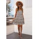 Leopard Spaghetti Straps Ruffle Mini Dress Leopard Spaghetti Straps Ruffle Mini Dress