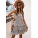 Leopard Spaghetti Straps Ruffle Mini Dress Leopard Spaghetti Straps Ruffle Mini Dress