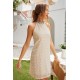 Apricot Pompom Mock Neck Sleeveless Shift Mini Dress Apricot Pompom Mock Neck Sleeveless Shift Mini Dress