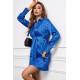 Blue Leopard Print Tie Knot Satin Mini Dress Blue Leopard Print Tie Knot Satin Mini Dress