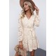 Apricot Wrap-V-Neck Belted Crochet Lace Mini Dress Apricot Wrap-V-Neck Belted Crochet Lace Mini Dress