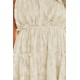 Beige Tiered Textured Babydoll Dress Beige Tiered Textured Babydoll Dress