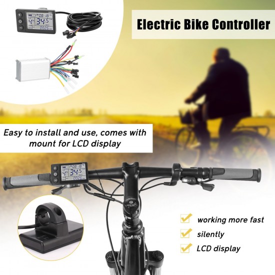 Electric Bike Controller 24V-48V/36V-60V 350W Brushless E-bike Controller with LCD Display Bicycles Motor Scooter Controller S866 Electric Bike Controller 24V-48V/36V-60V 350W Brushless E-bike Controller with LCD Display Bicycles Motor Scooter Controller S866
