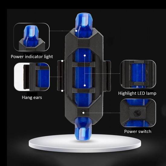 USB Rechargeable Rear Bicycle Light LED Bike Tail Lamp 4 Lighting Modes Weather Tight Design Built-in 160mAh Capacity Battery Cycling Light USB Rechargeable Rear Bicycle Light LED Bike Tail Lamp 4 Lighting Modes Weather Tight Design Built-in 160mAh Capacity Battery Cycling Light