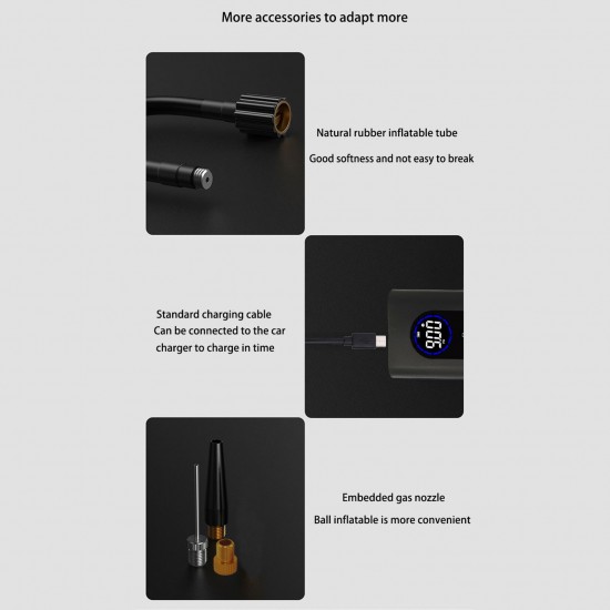 Intelligent Cordless Air Pump Automatic Inflatable Pump Portable Handheld Vehicle Pump LCD Digital Display with Built-in Lighting and Emergency Charge Function Intelligent Cordless Air Pump Automatic Inflatable Pump Portable Handheld Vehicle Pump LCD Digital Display with Built-in Lighting and Emergency Charge Function