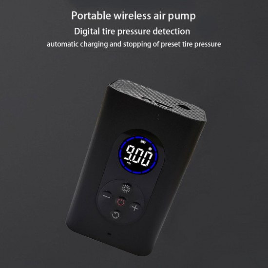 Intelligent Cordless Air Pump Automatic Inflatable Pump Portable Handheld Vehicle Pump LCD Digital Display with Built-in Lighting and Emergency Charge Function Intelligent Cordless Air Pump Automatic Inflatable Pump Portable Handheld Vehicle Pump LCD Digital Display with Built-in Lighting and Emergency Charge Function