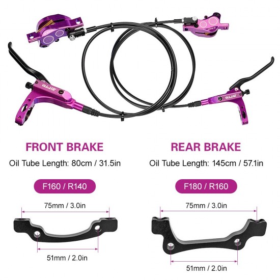 4-Piston MTB Hydraulic Bike Disc Brake Aluminum Front and Rear Caliper Bicycle Brakes for Road Bike Mountain Bike 4-Piston MTB Hydraulic Bike Disc Brake Aluminum Front and Rear Caliper Bicycle Brakes for Road Bike Mountain Bike