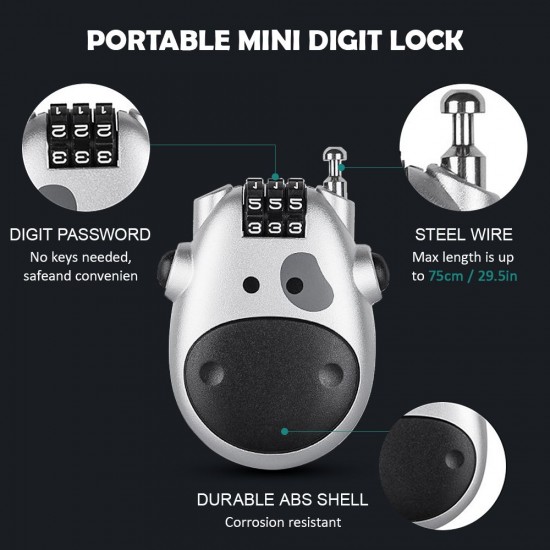Motorcycle Helmet Lock Password Lock Telescopic Wire Rope Anti-theft Lock 3 Digit For Suitcase Helmet Luggage Toolbox Motorcycle Helmet Lock Password Lock Telescopic Wire Rope Anti-theft Lock 3 Digit For Suitcase Helmet Luggage Toolbox